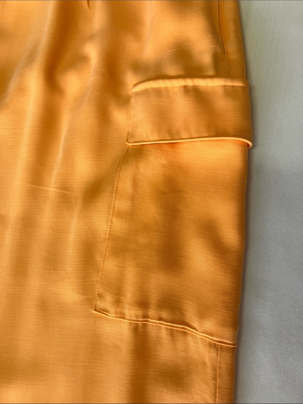 DKNY Wide Leg Cargo Pants in Bright Orange - Picture 2 of 13